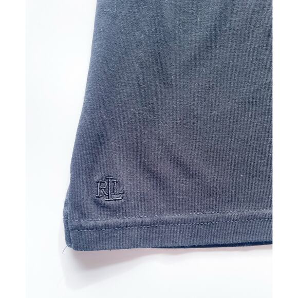 Women's Lauren Ralph Lauren Black Boat Neck Rolled Sleeve T-Shirt Size XL - Picture 4 of 6